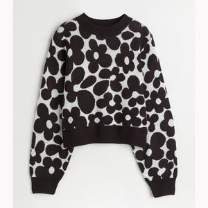 H&M Black/floral sweater
